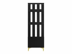 Merax Guardarropa con perchero y banco zapatero - 60,5x35,2x180,5 cm - Tablero de partículas - Negro Discount