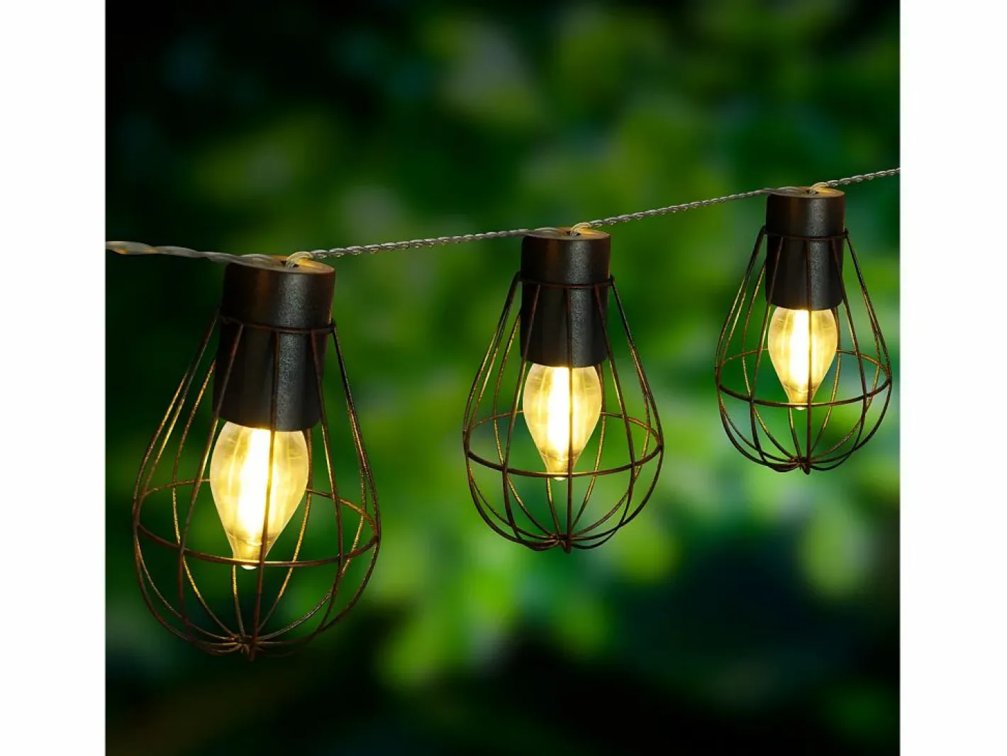 Lumisky Guirnalda Luminosa|Energía Solar|Guirnalda de tipo jaula con 10 bombillas 3.90M KENY