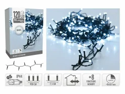 Ledkia Guirnalda Exterior Cable Negro LED Frío 9m Frío 5000K Blanco Clearance