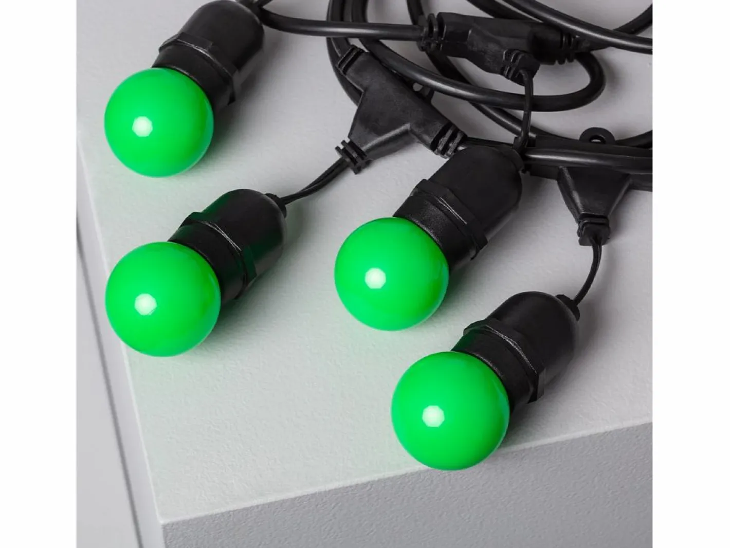 Guirnalda Exterior con Bombillas LED E27 5.5m IP65 Negro Verde^Ledkia Hot