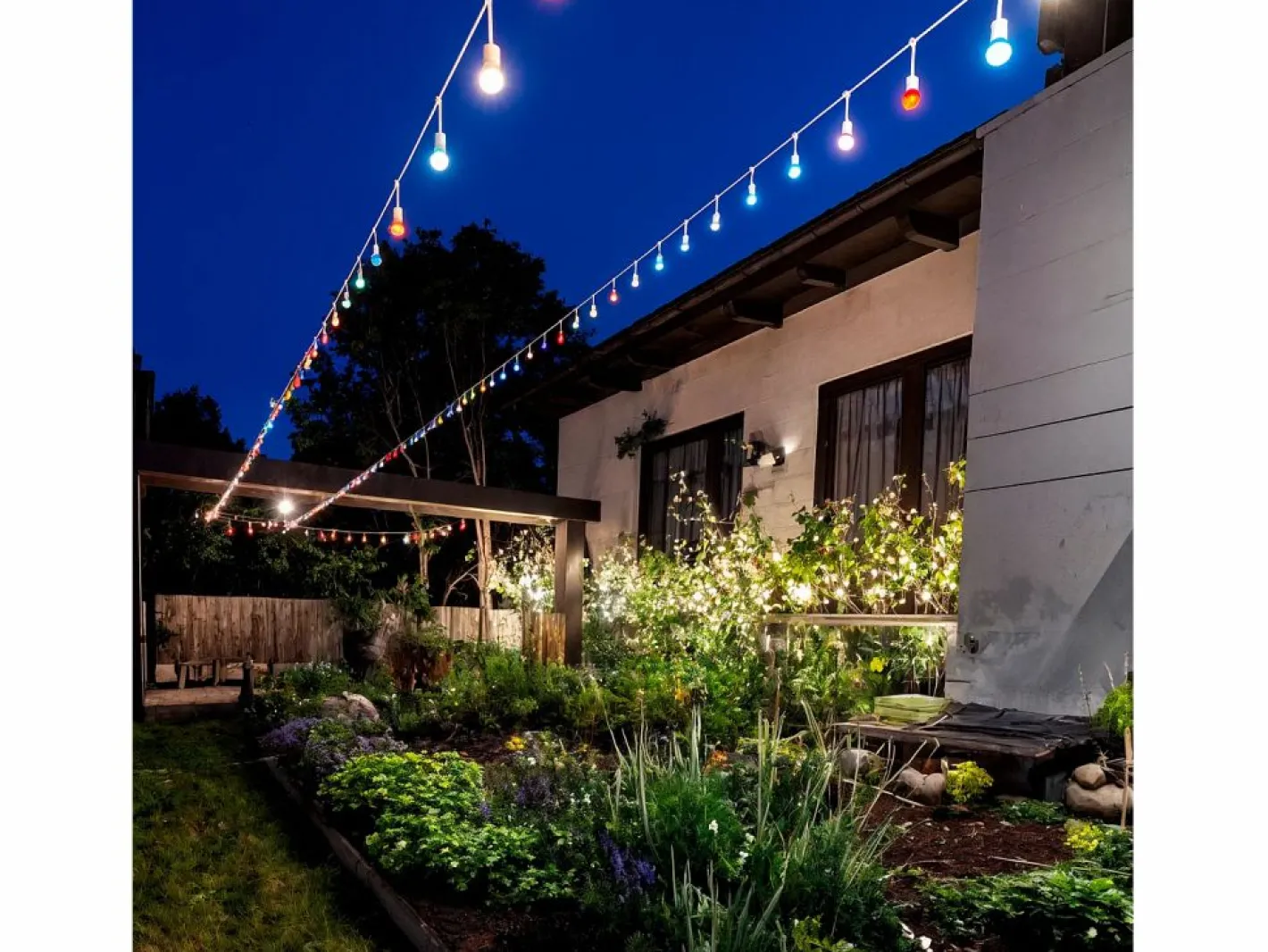 Guirnalda Exterior con Bombillas LED E27 5.5m IP65 Blanco Amarillo^Ledkia Hot