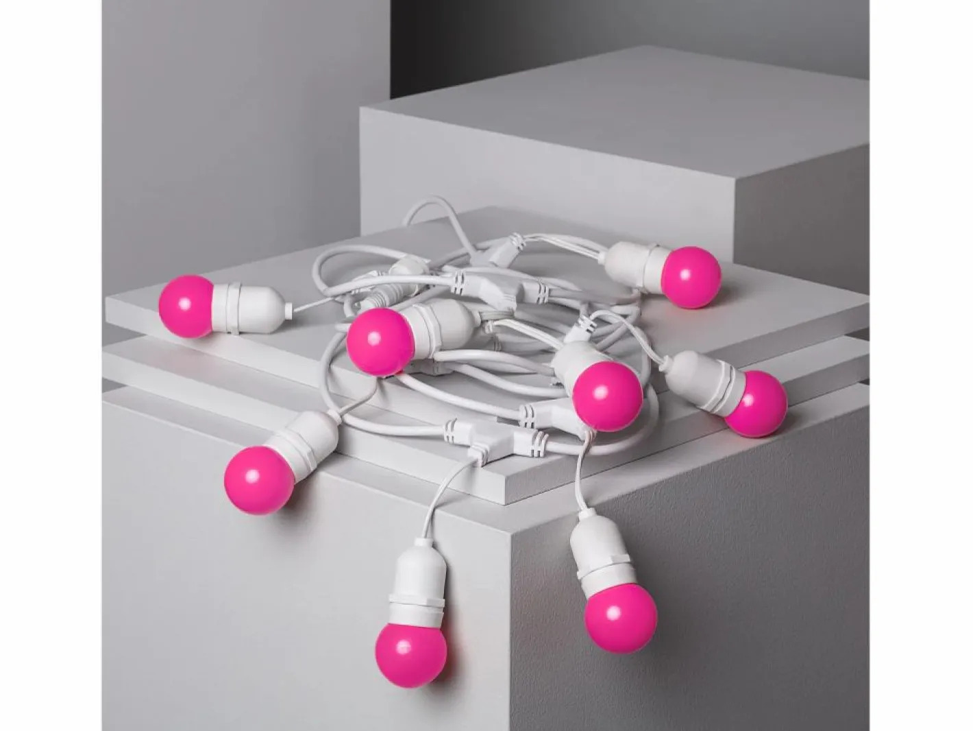 Ledkia Guirnalda Exterior con Bombillas LED E27 5.5m IP65 Blanco Rosa Multicolor Best
