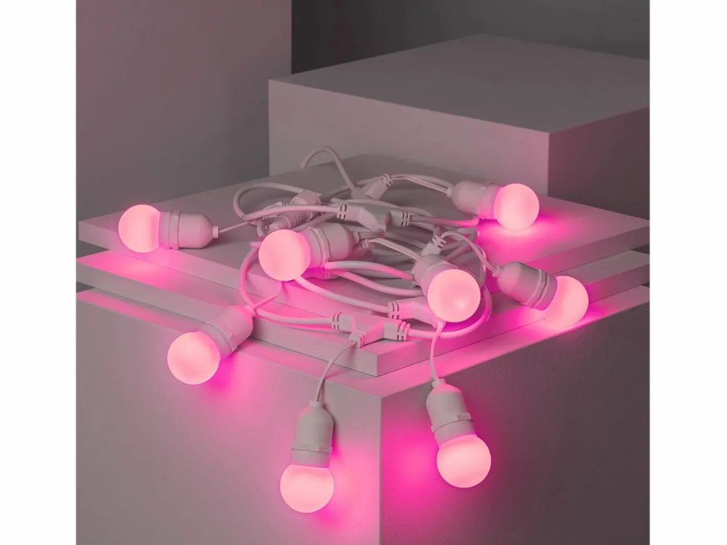 Ledkia Guirnalda Exterior con Bombillas LED E27 5.5m IP65 Blanco Rosa Multicolor Best