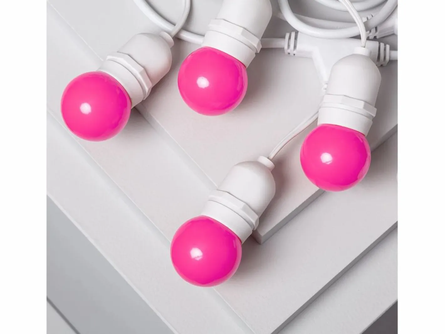 Ledkia Guirnalda Exterior con Bombillas LED E27 5.5m IP65 Blanco Rosa Multicolor Best