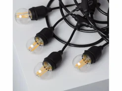 Guirnalda Exterior con Bombillas LED E27 Filamento 5.5m IP65 Negro 4000K Neutro^Ledkia Hot