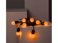 Ledkia Guirnalda Exterior con Bombillas LED E27 5.5m IP65 Negro Naranja Multicolor
