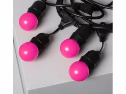 Ledkia Guirnalda Luminosa|Guirnalda Exterior con Bombillas LED E27 5.5m IP65 Negro Rosa