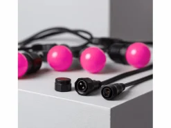 Ledkia Guirnalda Luminosa|Guirnalda Exterior con Bombillas LED E27 5.5m IP65 Negro Rosa