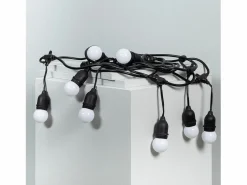 Ledkia Guirnalda Luminosa|Guirnalda Exterior con Bombillas LED E27 5.5m IP65 Negro Blanco
