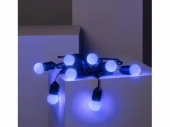Ledkia Guirnalda Luminosa|Guirnalda Exterior con Bombillas LED E27 5.5m IP65 Negro Azul