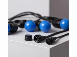 Ledkia Guirnalda Luminosa|Guirnalda Exterior con Bombillas LED E27 5.5m IP65 Negro Azul
