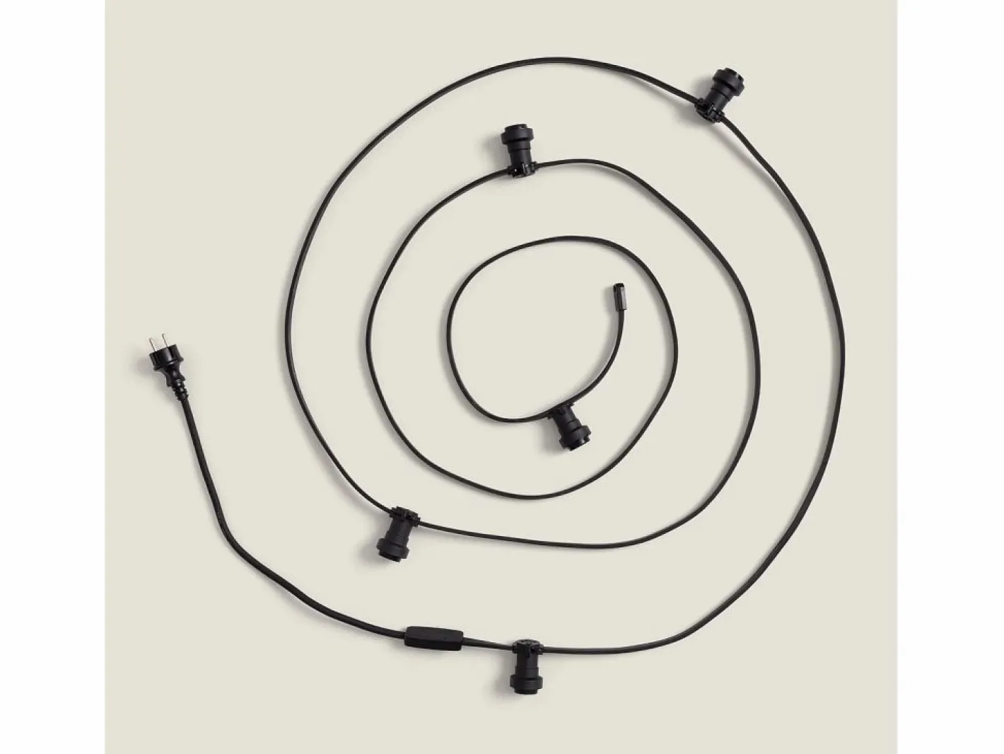 Guirnaldas para Exterior IP44 Cable Eléctrico Plano con Portalámparas E27 a Medida 15 m^Ledkia Discount