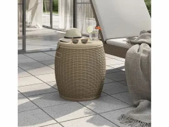 Gyrth Caja de almacenaje de jardín 4 en 1 polipropileno marrón claro^Garden Furniture Hot