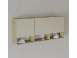 haaus Armario colgante Malmo, 3 puertas, Roble/arcilla artesanal, 144 x 27 x 60 cm Crema Hot