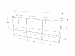 haaus Armario colgante Malmo, 3 puertas, Roble/arcilla artesanal, 144 x 27 x 60 cm Crema Hot