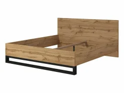 Meublorama Habitación completa estilo industrial colección MILOS: armario de 3 puertas, cama 180x200, cómoda, mesitas de noche, roble crudo y negro Marru00f3n Best
