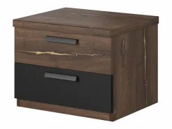 Meublorama Dormitorio Completo|Habitación completa FOX – Armario 200 cm, Cama 160x200 con somier incluido, Cómoda, Mesitas de noche – Roble oscuro
