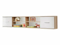 Meublorama Dormitorio Completo|Habitación completa para niños y adolescentes, colección DENVER. Armario de 3 puertas, cama, biblioteca y estantería.