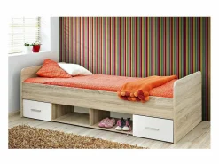Meublorama Dormitorio Completo|Habitación completa para niños y adolescentes, colección DENVER. Armario de 3 puertas, cama, biblioteca y estantería.