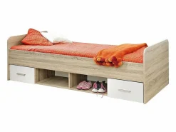 Meublorama Dormitorio Completo|Habitación completa para niños y adolescentes, colección DENVER. Armario de 3 puertas, cama, biblioteca y estantería.