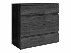 Meublorama Habitación completa VELTIS – Cama 180x200 LED con somier + armario + cómoda + mesitas de noche – Fresno Negro Discount