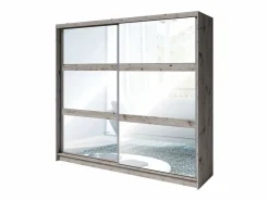 Habitación completa VELTIS – Cama 180x200 LED con somier + armario + cómoda + mesitas de noche – Fresno negro^Meublorama Sale