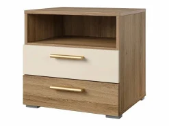 Meublorama Habitación completa VERTIGO – Cama con almacenaje 160x200, 2 mesitas de noche, armario de 4 puertas + diseño de contorno Marru00f3n Outlet