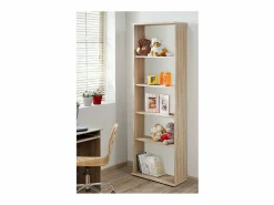 Meublorama Habitación juvenil DENVER: armario de 3 puertas, cama, biblioteca, escritorio, estantería Marru00f3n