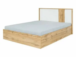 Meublorama Dormitorio Completo|Habitación WOOD en colores roble y blanco con cama de 160x200 LED, cómoda, mesitas de noche y armario.
