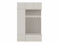 TOPESHOP Armario De Entrada|HAGA - Conjunto de entrada con 1 armario + 2 percheros de 6 ganchos + banco 150x35x238 cm - cachemira
