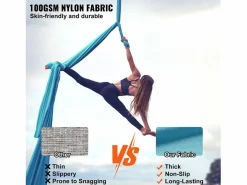 Hamaca De Yoga Aéreo SucceBuy 5,5 Metros, Nailon, , Kit Completo Para El Fitness Azul