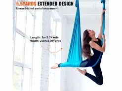 Hamaca De Yoga Aéreo SucceBuy 5,5 Metros, Nailon, , Kit Completo Para El Fitness Azul