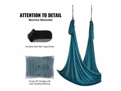Esterillas De Yoga|Hamaca De Yoga Aéreo SucceBuy Hamaca De Yoga Aérea 5,5 Metros Nylon Suspendido Sling Inversión