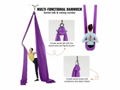 Hamaca de Yoga SucceBuy 8,7 m, Hamaca Trampa Inversión Fly, en Seda Aérea, Violeta Clearance