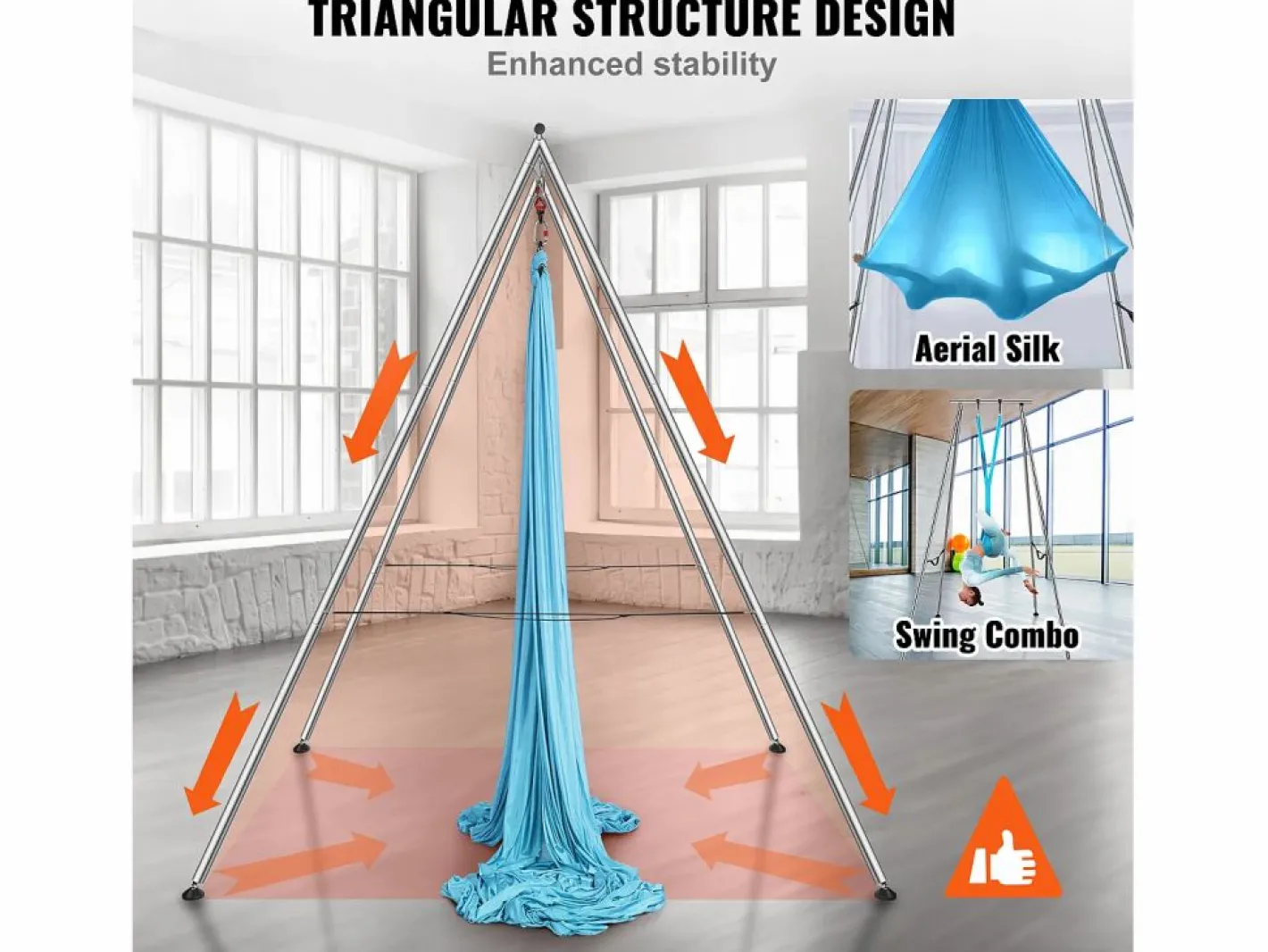 Esterillas De Yoga|Hamaca de Yoga SucceBuy, Armazón y Hamaca de Yoga Aéreo, Carga de 250 kg, Kit de Hamaca Aérea, para el Yoga Interior y Exterior,