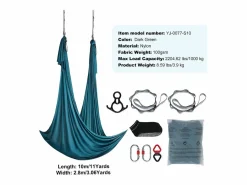 Hamaca de Yoga SucceBuy, Columpio Aéreo en Seda y Yoga, 11 m, Hamaca de Trápecio para Inversión, , Kit de Hamaca en Tela de Nailon 100 g/m²^ Hot