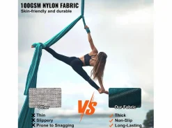Hamaca de Yoga SucceBuy, Columpio Aéreo en Seda y Yoga, 11 m, Hamaca de Trápecio para Inversión, , Kit de Hamaca en Tela de Nailon 100 g/m²^ Hot