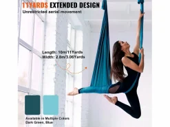 Hamaca de Yoga SucceBuy, Columpio Aéreo en Seda y Yoga, 11 m, Hamaca de Trápecio para Inversión, , Kit de Hamaca en Tela de Nailon 100 g/m²^ Hot