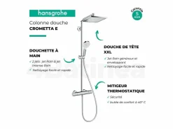 HANSGROHE Columna De Ducha|Crometta E 240 columna de ducha termostática cromada