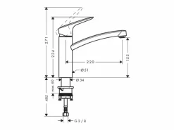 HANSGROHE Logis M31 160 grifo de cocina cromado Gris claro Online