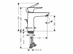 HANSGROHE Grifo|Mezclador de lavabo Talis E 110 con desagüe automático y extraíble en aspecto pulido