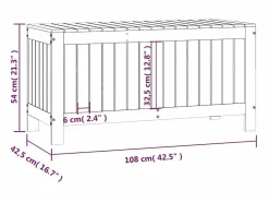 Hara Caja de almacenaje jardín madera de pino 108x42,5x54 cm^Garden Furniture New