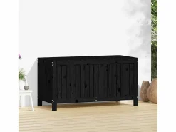 Garden Furniture Baúl De Jardín|Hara Caja de almacenaje jardín madera de pino negro 121x55x64 cm