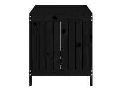 Garden Furniture Baúl De Jardín|Hara Caja de almacenaje jardín madera de pino negro 121x55x64 cm