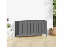 Garden Furniture Hara Caja de almacenaje jardín madera de pino 115x49x60 cm Gris