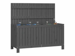 Garden Furniture Hara Caja de almacenaje jardín madera de pino 115x49x60 cm Gris