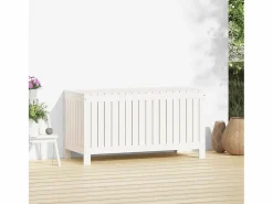 Garden Furniture Hara Caja de almacenaje jardín madera de pino 115x49x60 cm Blanco