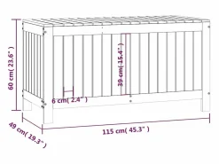 Garden Furniture Hara Caja de almacenaje jardín madera maciza de pino 115x49x60 cm Marru00f3n Online