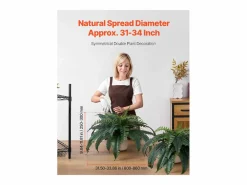 Helecho Artificial SucceBuy, Pack de 2, Helecho Falso de Boston 80-86 cm, 30 Hojas, Colgante, Decoración Interior/Exterior, Hogar/Oficina, Maceta No Incluida Verde