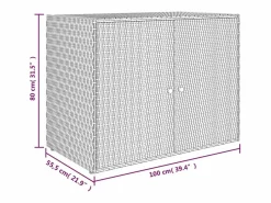 Garden Furniture Herber Armario de almacenaje de jardín ratán PE 100x55,5x80 cm Gris Sale
